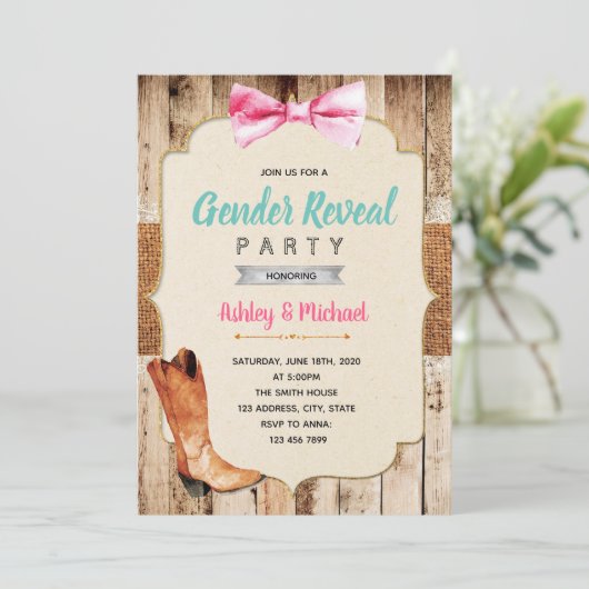 Stiefel- oder Bogengeschlecht decken Einladung auf (Stehend Vorderseite)