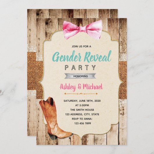 Stiefel- oder Bogengeschlecht decken Einladung auf (Vorne/Hinten)