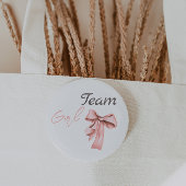 Stiefel oder Bows Blue Pink Gender Reveal Team Gir Button