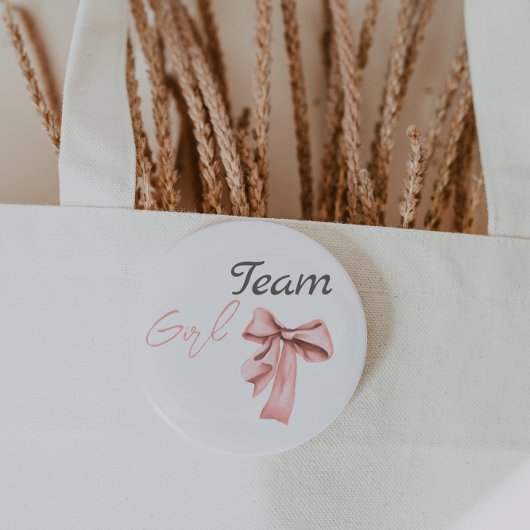 Stiefel oder Bows Blue Pink Gender Reveal Team Gir Button