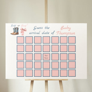 Stiefel oder Bows Blue Pink Geschlechtsübersicht F Poster