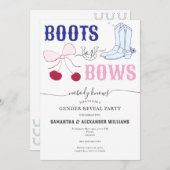 Stiefel oder Bows Country Gender Reveal Baby Showe Einladung (Vorne/Hinten)