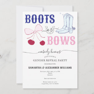 Stiefel oder Bows Country Gender Reveal Baby Showe Einladung