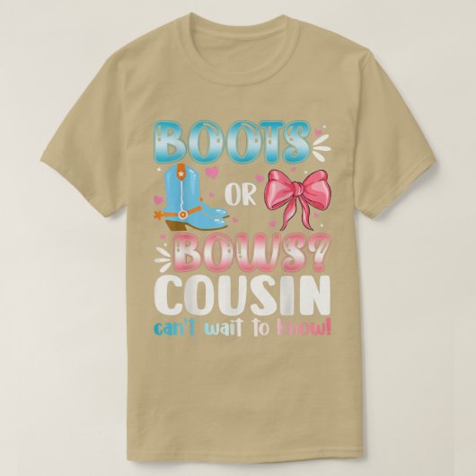 Stiefel oder Bows Cousin Geschlecht zeigen Baby-Du T-Shirt (Design vorne)