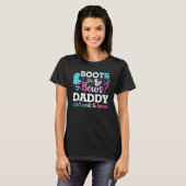 Stiefel oder Bows Daddy Gender Reveal Baby Shower T-Shirt (Vorne ganz)