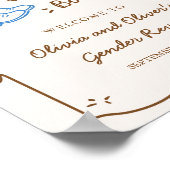 Stiefel oder Bows Gender Reveal Begrüßungszeichen Poster (Ecke)