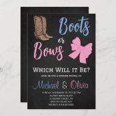 Stiefel oder Bows Gender Reveal Party Baby Shower Einladung (Vorne/Hinten)