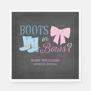 Stiefel oder Bows Gender Reveal Party Baby Shower Serviette