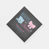 Stiefel oder Bows Gender Reveal Party Baby Shower Serviette (Ecke)