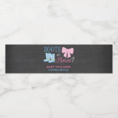 Stiefel oder Bows Gender Reveal Party Baby Shower Wasserflaschenetikett (Einzelnes Label)