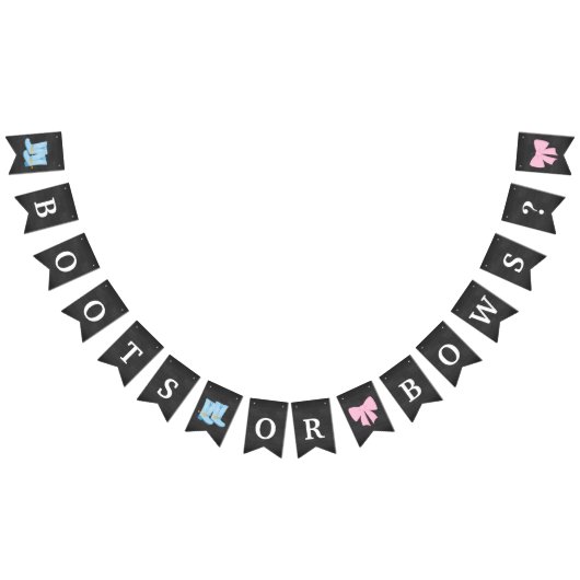 Stiefel oder Bows Gender Reveal Party Baby Shower Wimpelkette (Alle)