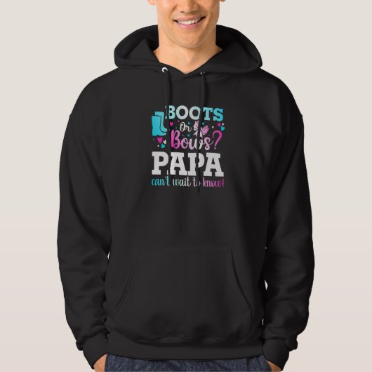 Stiefel oder Bows Papa Gender Reveal Baby Shower A Hoodie (Vorderseite)