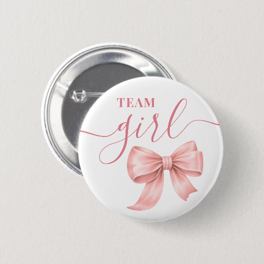 Stiefel oder Bug Gender Reveal Pink Team Mädchen Button (Vorne & Hinten)