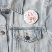 Stiefel oder Bug Gender Reveal Pink Team Mädchen Button (Beispiel)
