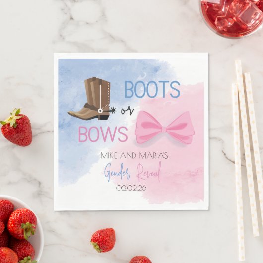 Stiefel oder Kuhgeschlecht zeigen Party-Servietten Serviette (Beispiel)