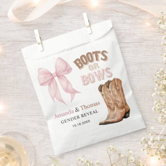 Stiefel oder Schleifen Western Geschlechtsenthüllu Geschenktütchen (Ausgeschnitten)