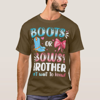 Stiefel oder Stiefel Brother Gender Reveal Baby Sh T-Shirt