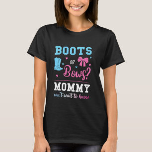 Stiefel oder Stiefel Mami Gender offenbaren rosa o T-Shirt