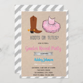 Stiefel oder Tutusgeschlecht: Einladung (Vorne/Hinten)