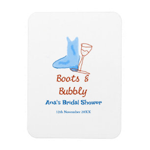 Stiefel & prickelnde Champagnerflasche Junggeselli Magnet