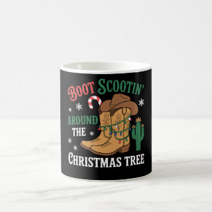 Stiefel rutschen um den Weihnachtsbaum Cowboy-Weih Kaffeetasse