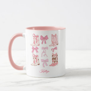 Stiefel & Schleifen Cowgirl Personalisierter Kaffe Tasse