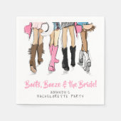 Stiefel, Schnaps & die Braut Junggesellinnenabschi Serviette (Vorderseite)