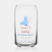 Stiefel & Sektflasche Brautparty blau Dosenglas (Rückseite)