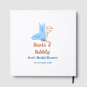 Stiefel & Sektflasche Brautparty blau Gästebuch (Rückseite)