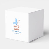 Stiefel & Sektflasche Brautparty blau Geschenkschachtel (Rückseite)