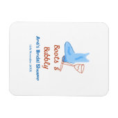 Stiefel & Sektflasche Brautparty blau Magnet (Horizontal)