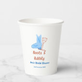 Stiefel & Sektflasche Brautparty blau Pappbecher (Vorderseite)