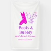 Stiefel & Sektflasche Brautparty pink Banner (Vertikal)