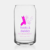 Stiefel & Sektflasche Brautparty pink Dosenglas (Rückseite)