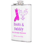 Stiefel & Sektflasche Brautparty pink Flachmann (Links)