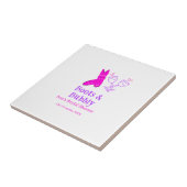 Stiefel & Sektflasche Brautparty pink Fliese (Seite)
