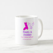 Stiefel & Sektflasche Brautparty pink Kaffeetasse (VorderseiteRechts)