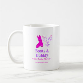 Stiefel & Sektflasche Brautparty pink Kaffeetasse