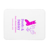 Stiefel & Sektflasche Brautparty pink Magnet (Horizontal)