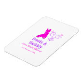 Stiefel & Sektflasche Brautparty pink Magnet (Linke Seite)