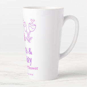 Stiefel & Sektflasche Brautparty pink Milchtasse