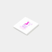 Stiefel & Sektflasche Brautparty pink Post-it Klebezettel (angewinkelt)