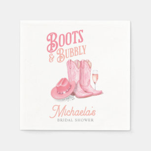 Stiefel & Sprudel Western Cowgirl Rosa Hochzeitssh Serviette