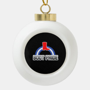Stiefel Stolz Keramik Kugel-Ornament