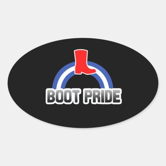 Stiefel-Stolz Ovaler Aufkleber (Vorderseite)