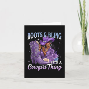 Stiefel und Bling Es ist ein Cowgirl Ding Lila Wes Karte