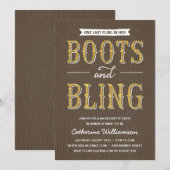 Stiefel und Bling | Glitzer-Look Junggeselinnen-Ab Einladung (Vorne/Hinten)