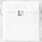 Stiefel und Bling Runder Aufkleber (Tasche)