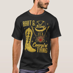 Stiefel und Bling schwarze Cowgirl Afroamerikaneri T-Shirt