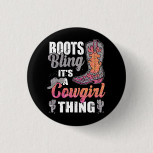 Stiefel und Bling seiner ein Cowgirl Ding Western  Button